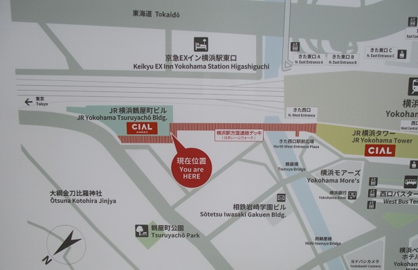 JR横浜タワーと鶴屋町ビルの位置関係