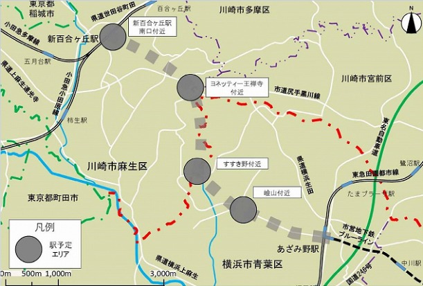 横浜市営地下鉄ブルーライン延伸地図