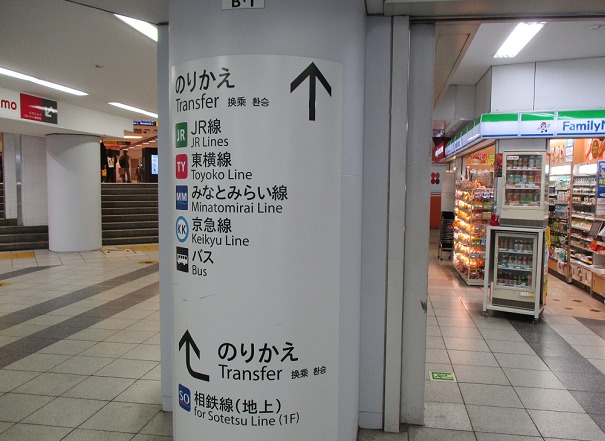 横浜駅 横浜市営地下鉄周辺の案内板