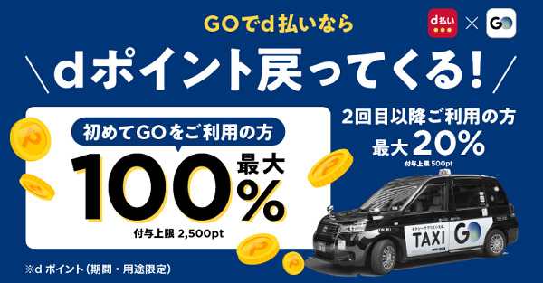 はじめても2回目以降も、d払いでお得にGO