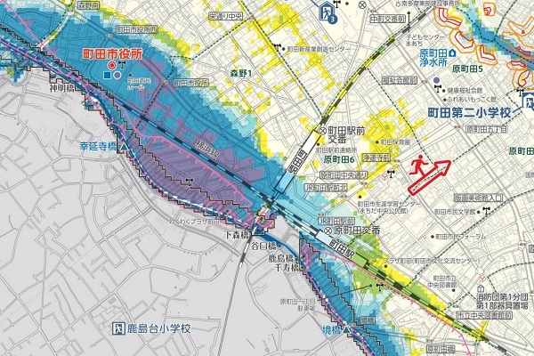町田駅周辺洪水ハザードマップ