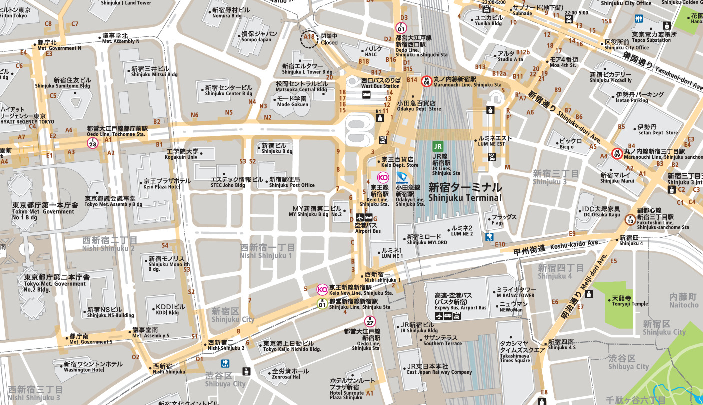 新宿駅（駅周辺）案内図