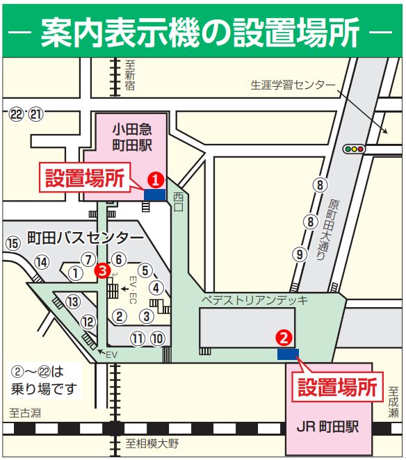 町田駅 バス運行情報案内表示機設置場所