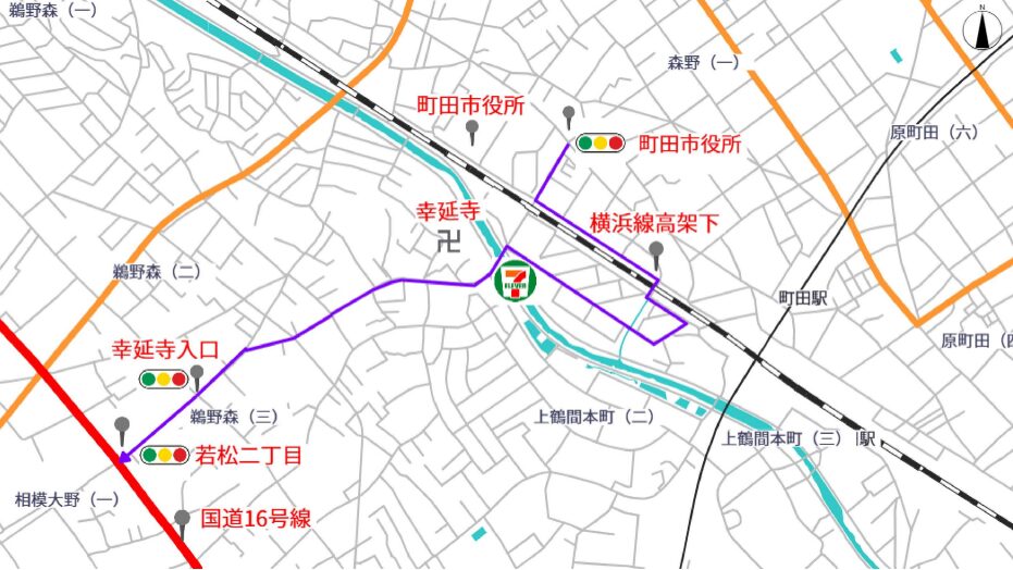 森野南 → 鵜野森 抜け道ルート