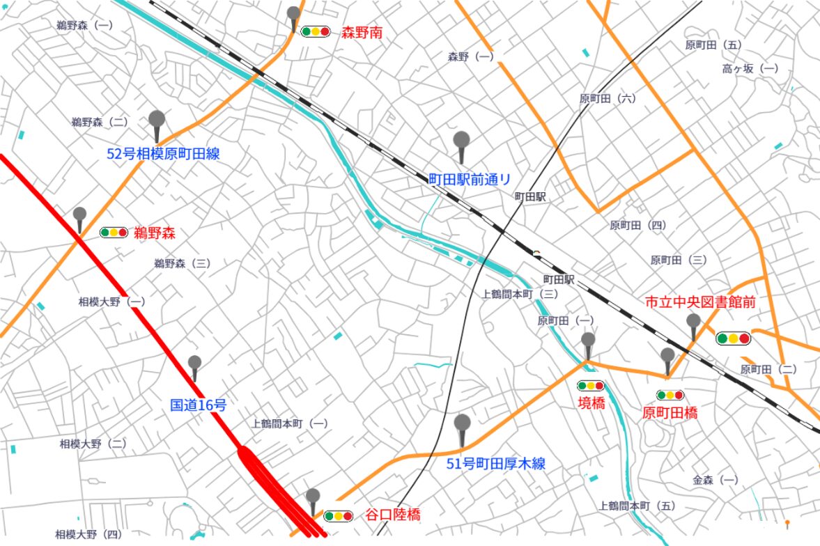 町田駅 → 国道16号線 一般ルート