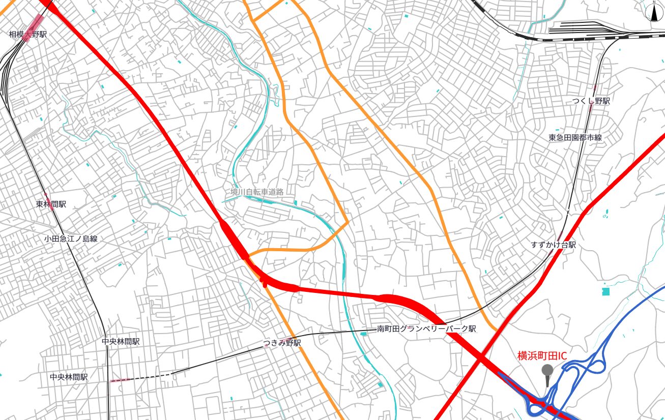 国道16号線 相模原方面→横浜町田IC 一般ルート